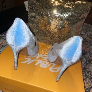 Light blue suede heels